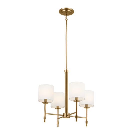 Ali Four Light Chandelier in Brushed Natural Brass