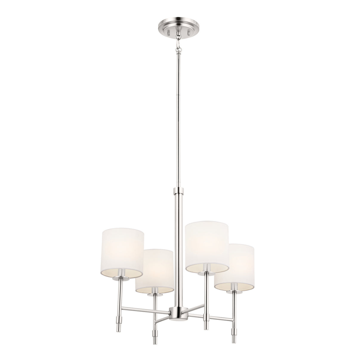 Ali Four Light Chandelier in Polished Nickel