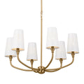 Adeena Six Light Chandelier in Brushed Natural Brass