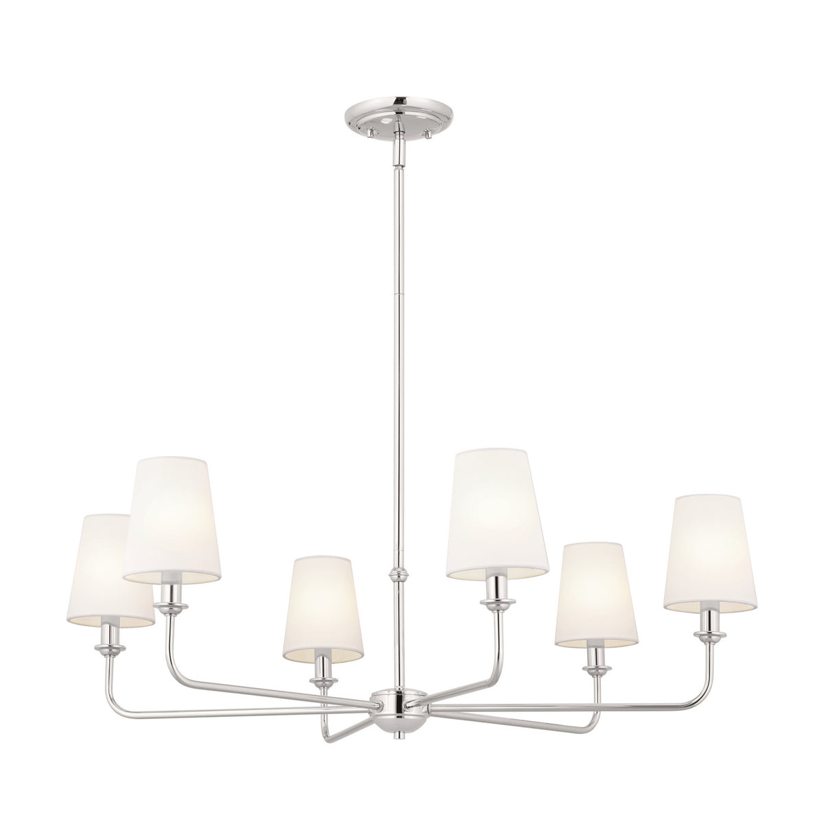Pallas Six Light Chandelier in Polished Nickel