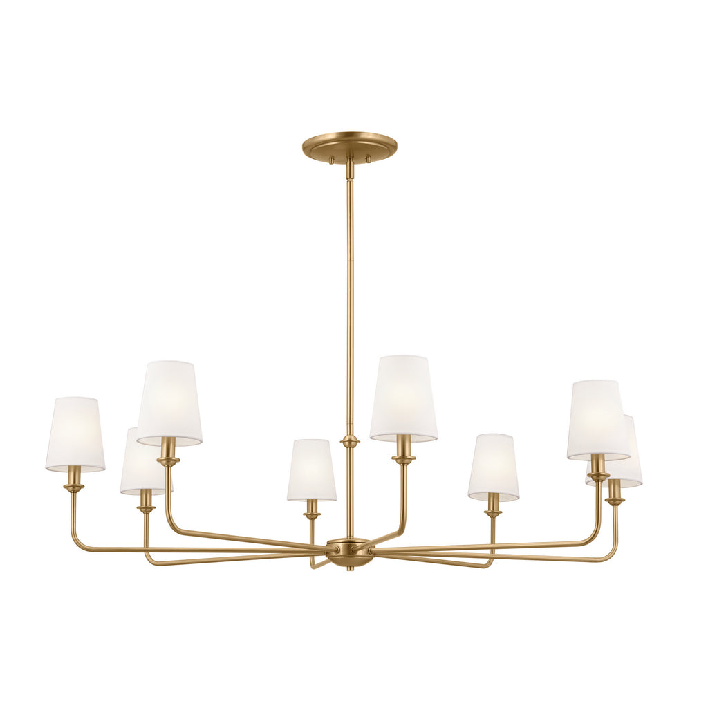 Pallas Eight Light Chandelier in Brushed Natural Brass