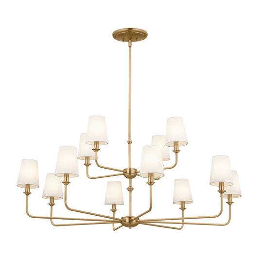 Pallas 12 Light Chandelier in Brushed Natural Brass