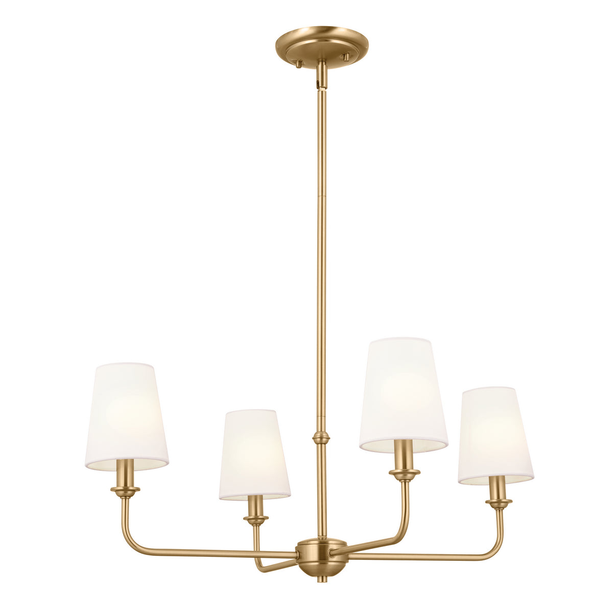 Pallas Four Light Chandelier in Brushed Natural Brass