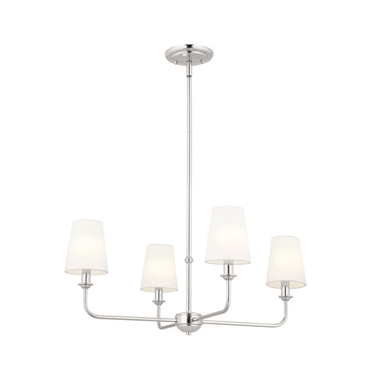 Pallas Four Light Chandelier in Polished Nickel