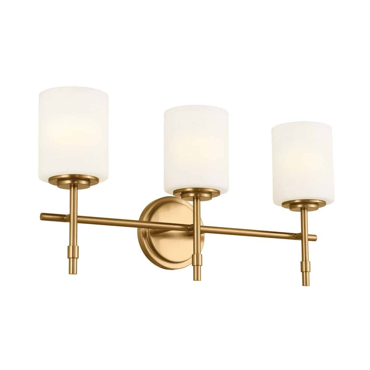 Ali Three Light Bath in Brushed Natural Brass