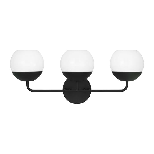 Alvin Three Light Bath Vanity in Midnight Black