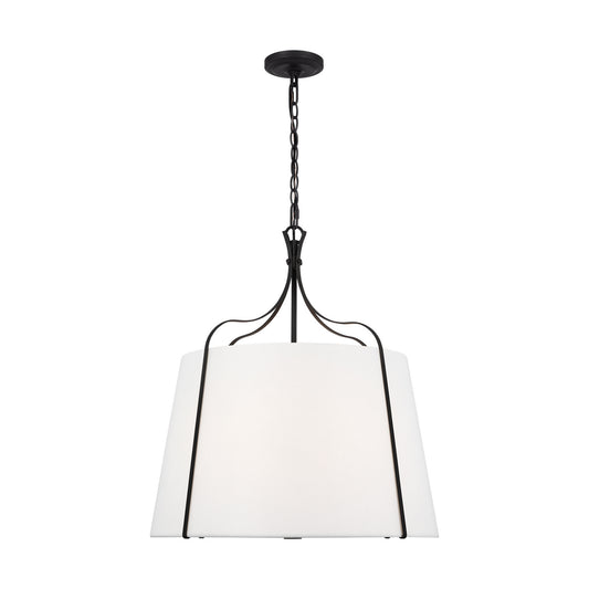 Leander Four Light Pendant in Smith Steel