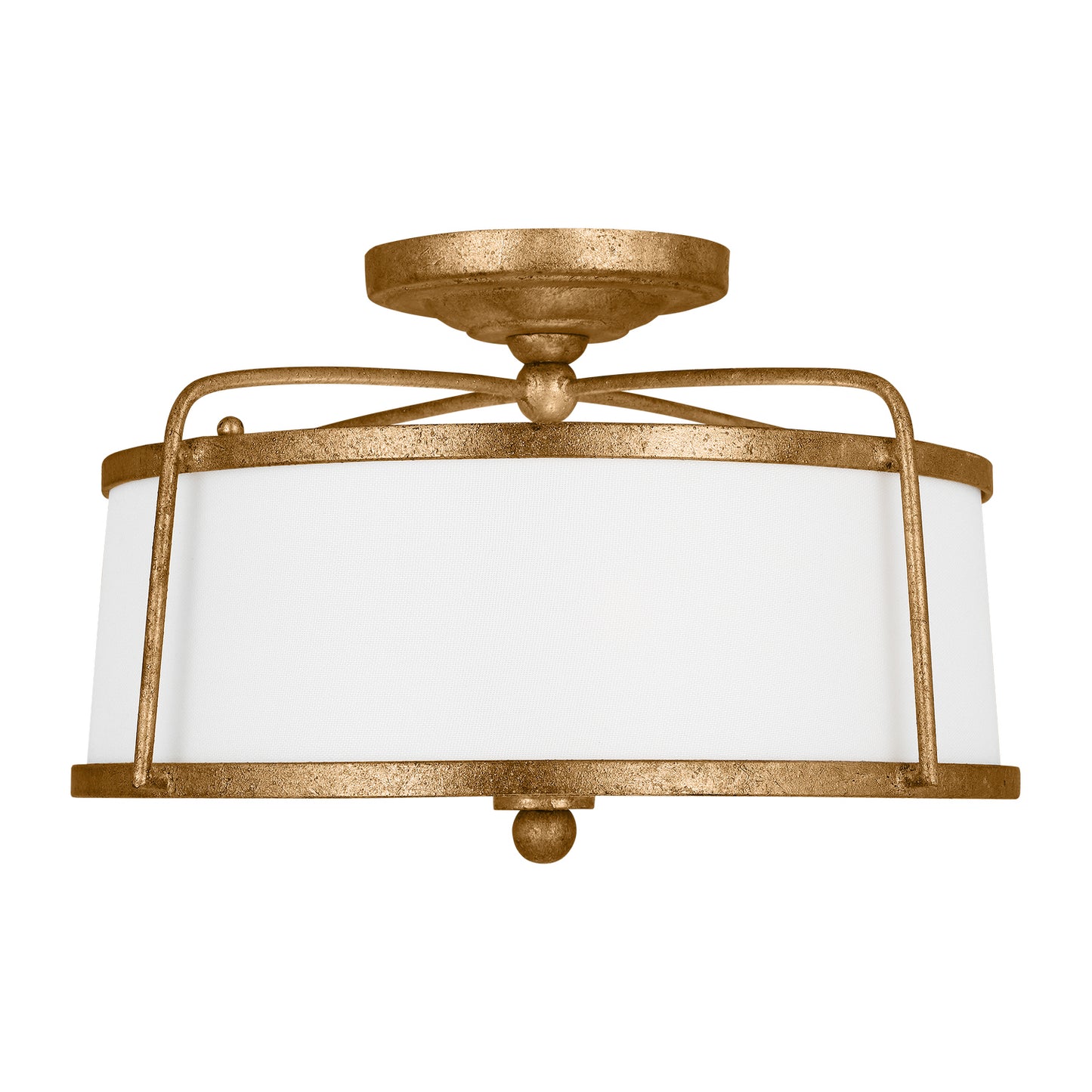 Stonington Two Light Semi-Flush Mount in Antique Gild