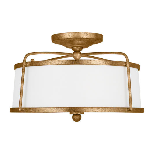 Stonington Two Light Semi-Flush Mount in Antique Gild