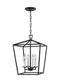 Dianna Four Light Lantern in Midnight Black