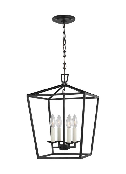 Dianna Four Light Lantern in Midnight Black