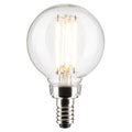 (4-Pack) Satco S21205 4W LED G16.5 Globe Bulb, E12 Base, 3000K, 350 Lumens, Clear