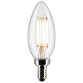 (4-Pack) Satco S21264 4W LED B11 Torpedo Bulb, E12 Base, 2700K, 350 Lumens, Clear