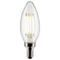 (4-Pack) Satco S21268 4W LED B11 Torpedo Bulb, E12 Base, 5000K, 350 Lumens, Clear