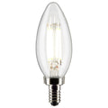 (4-Pack) Satco S21274 5.5W LED B11 Torpedo Bulb, E12 Base, 3000K, 500 Lumens, Clear