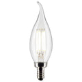 (4-Pack) Satco S21304 5.5W LED CA10 Candle Bulb, E12 Base, 2700K, 500 Lumens, Clear