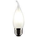 (4-Pack) Satco S21315 4W LED CA10 Candle Bulb, E26 Base, 2700K, 350 Lumens, Frost
