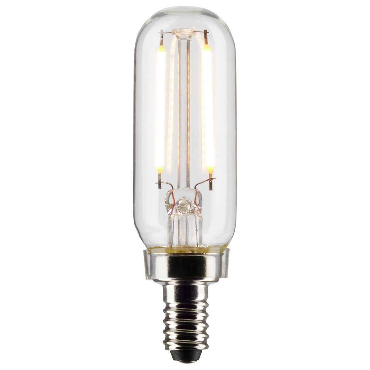 (4-Pack) Satco S21341 2.8W LED T6 Tubular Bulb, E12 Base, 4000K, 200 Lumens, Clear