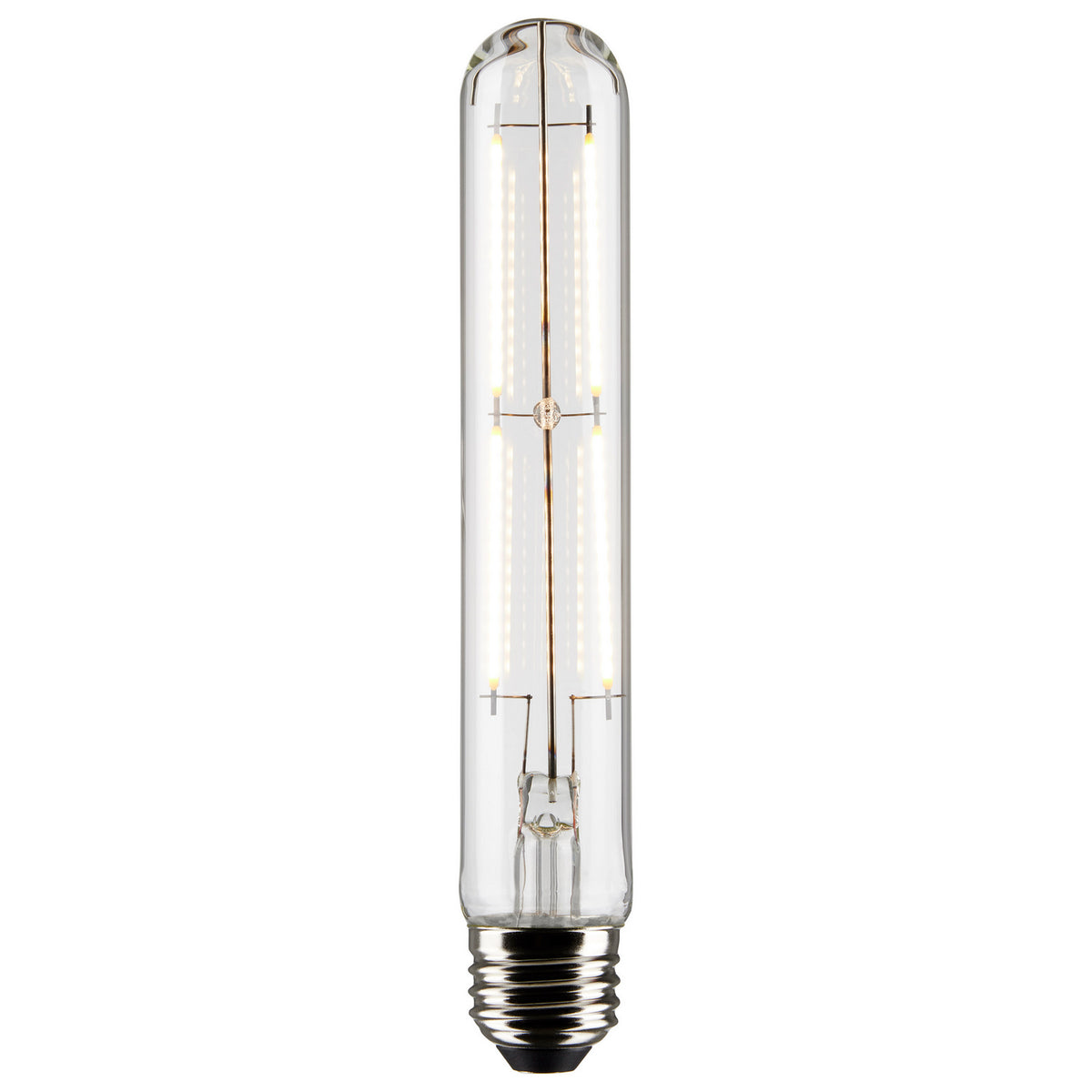 (4-Pack) Satco S21354 8W LED T9 Tubular Bulb, E26 Base, 2700K, 800 Lumens, Clear