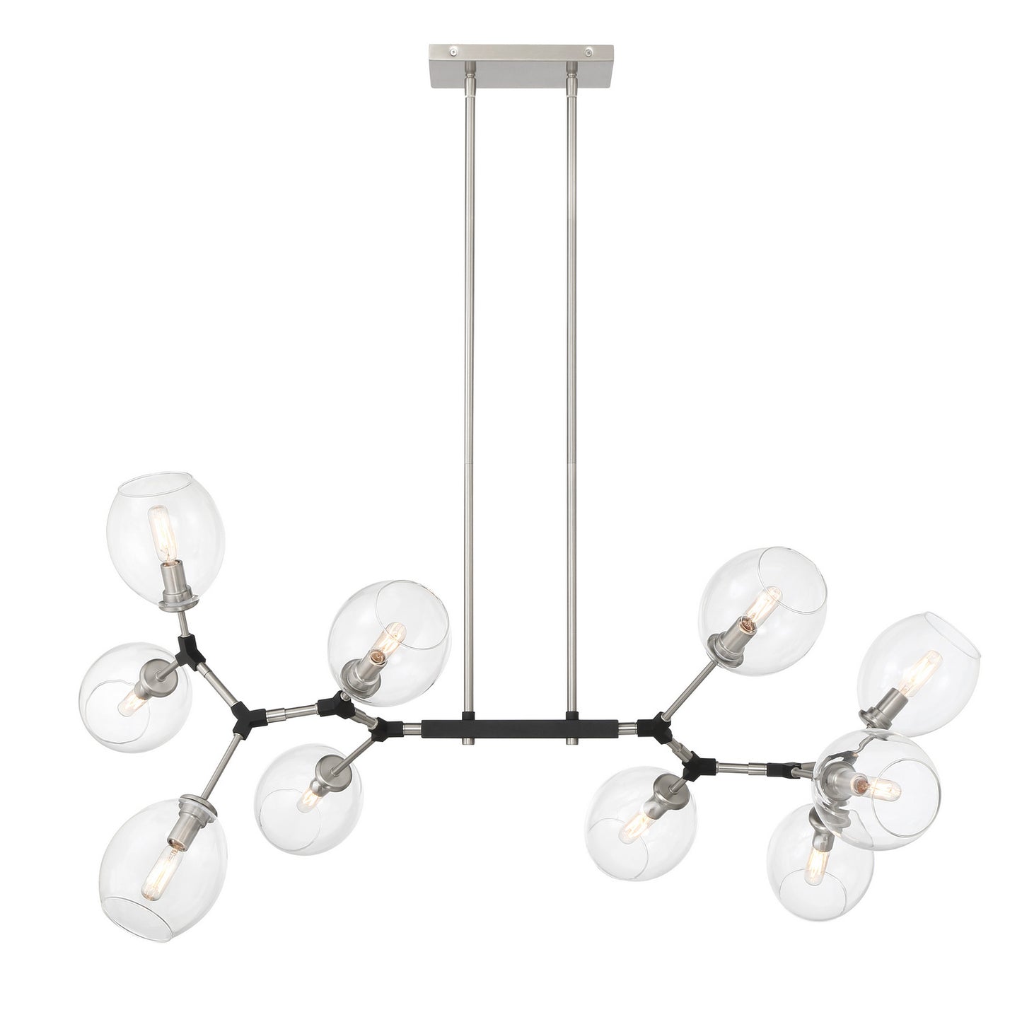 Nexpo Ten Light Chandelier in Coal Black