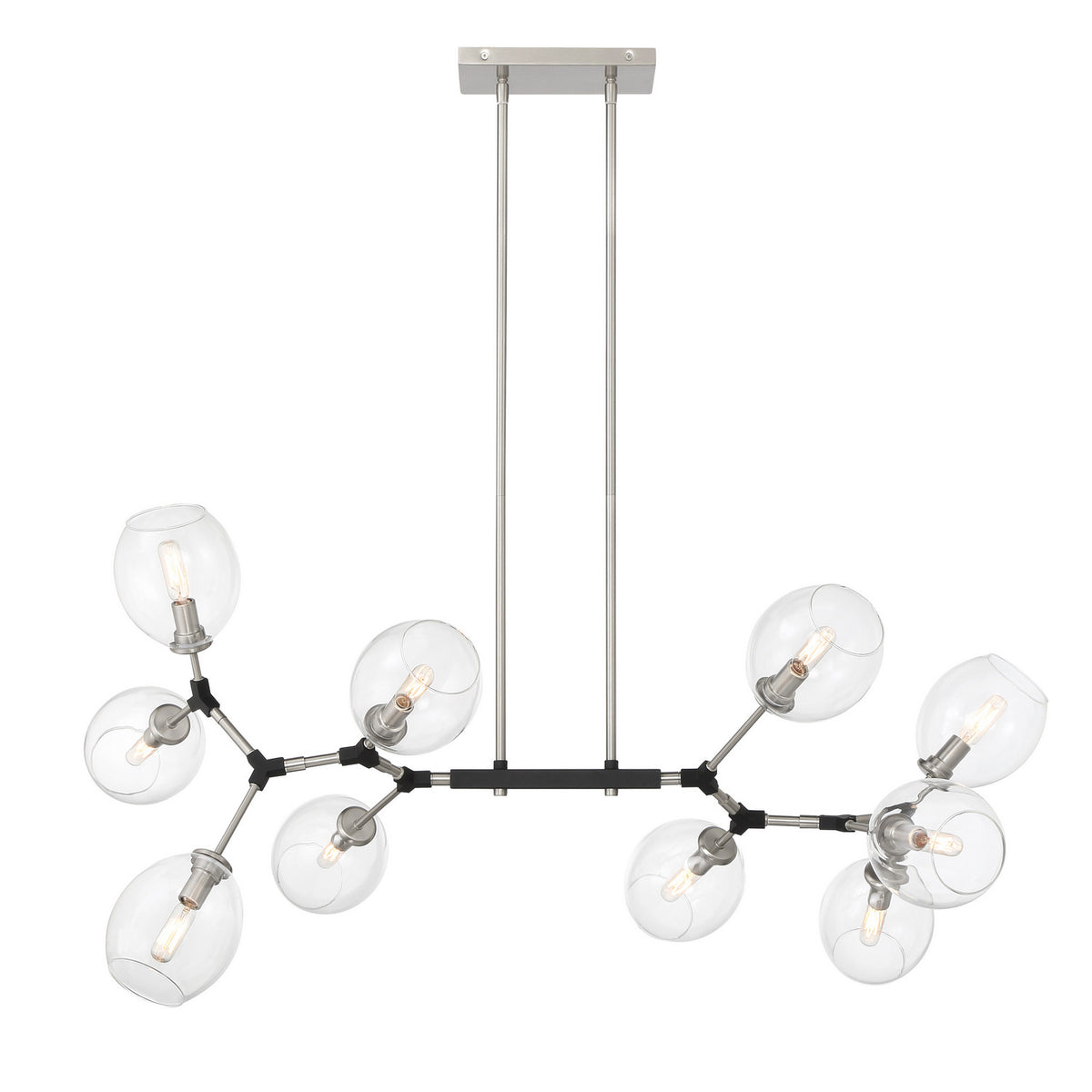 Nexpo Ten Light Chandelier in Coal Black