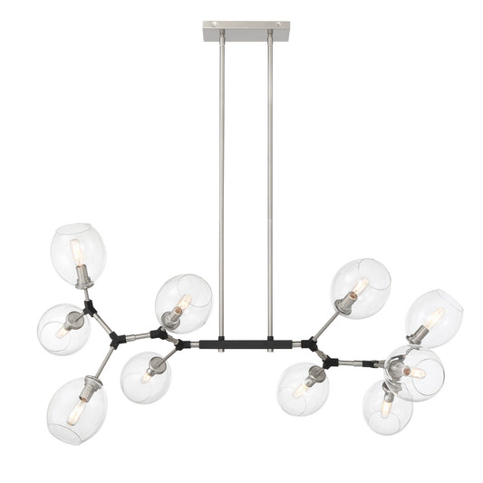 Nexpo Ten Light Chandelier in Coal Black