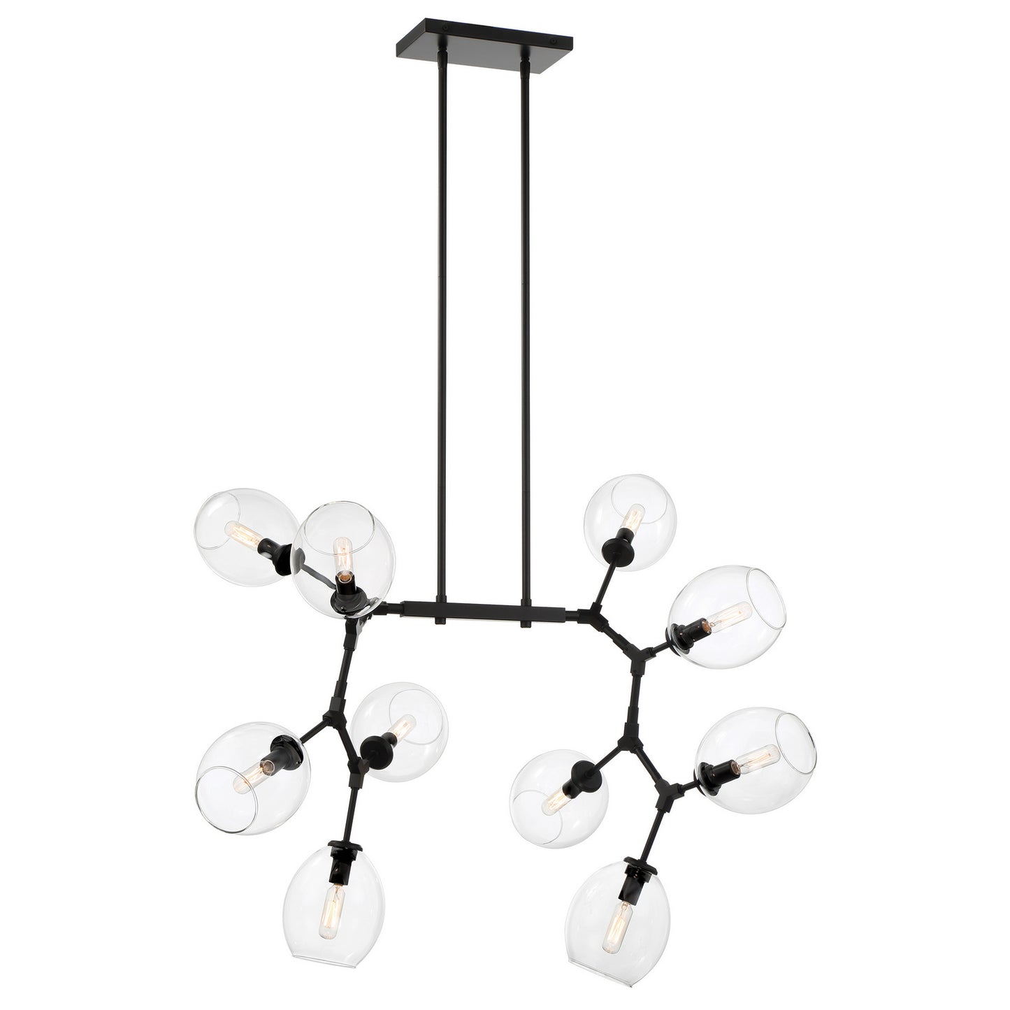 Nexpo Ten Light Chandelier in Coal Black