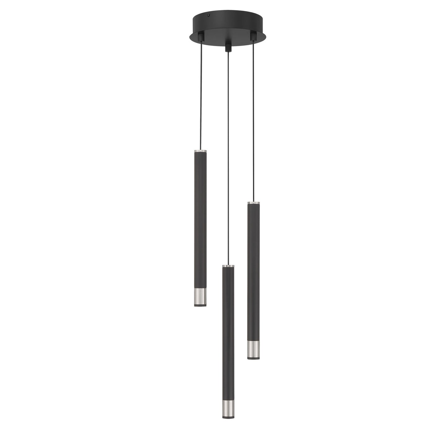 Wand LED Pendant in Brushed Nickel and Coal Highlights