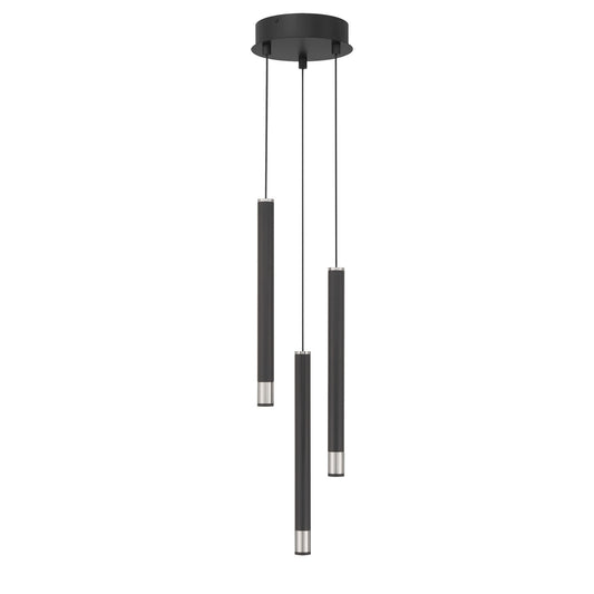 Wand LED Pendant in Brushed Nickel and Coal Highlights