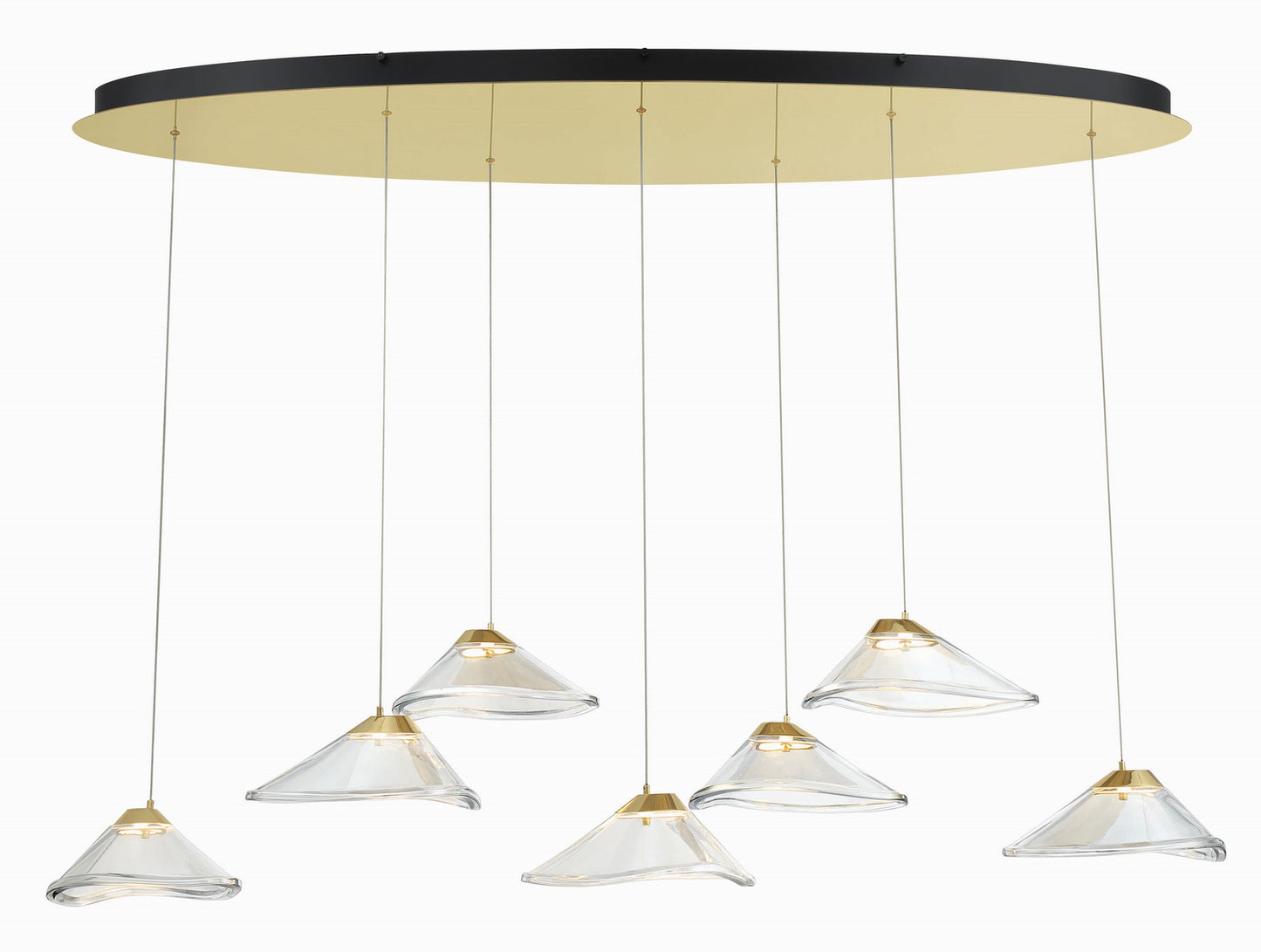 Sneer LED Pendant in Coal And Sun Gold