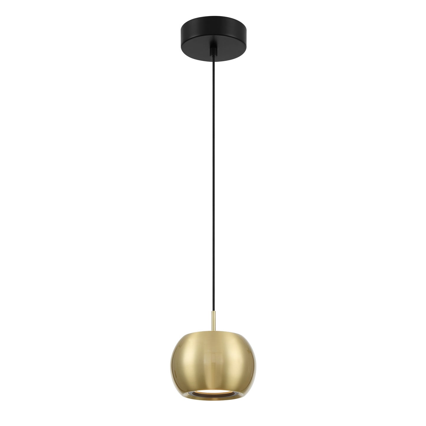 Halo LED Mini Pendant in Coal And Brushed Gold