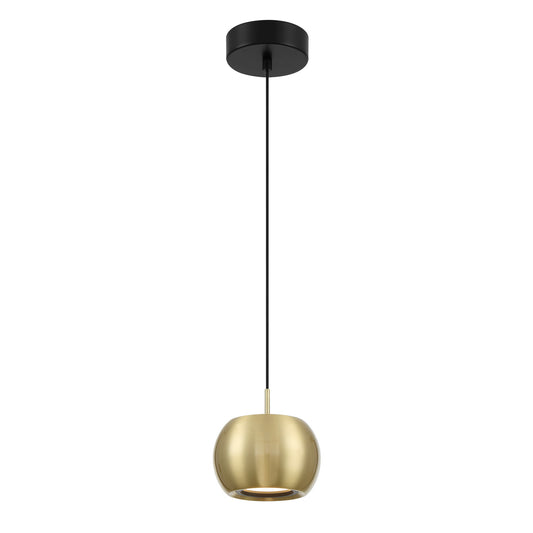 Halo LED Mini Pendant in Coal And Brushed Gold