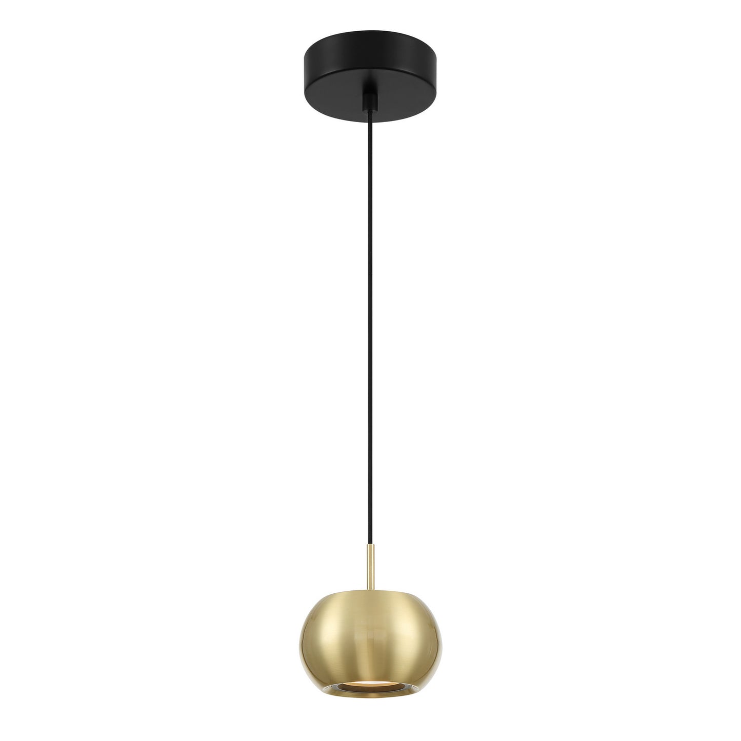 Halo LED Mini Pendant in Coal And Brushed Gold