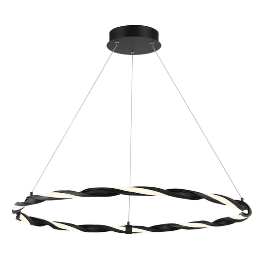 Convolution LED Pendant in Coal Black