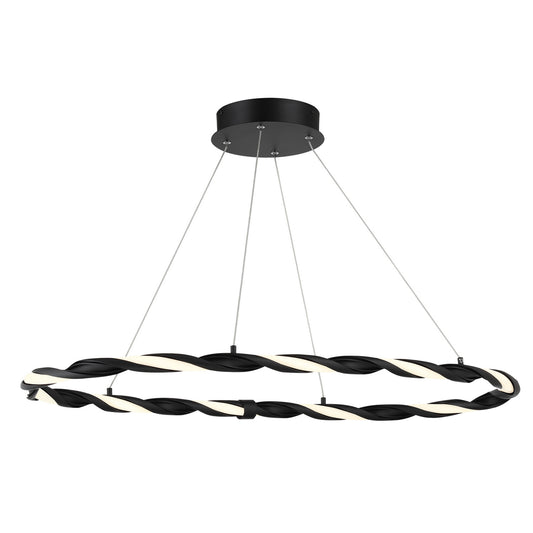 Convolution LED Pendant in Coal Black