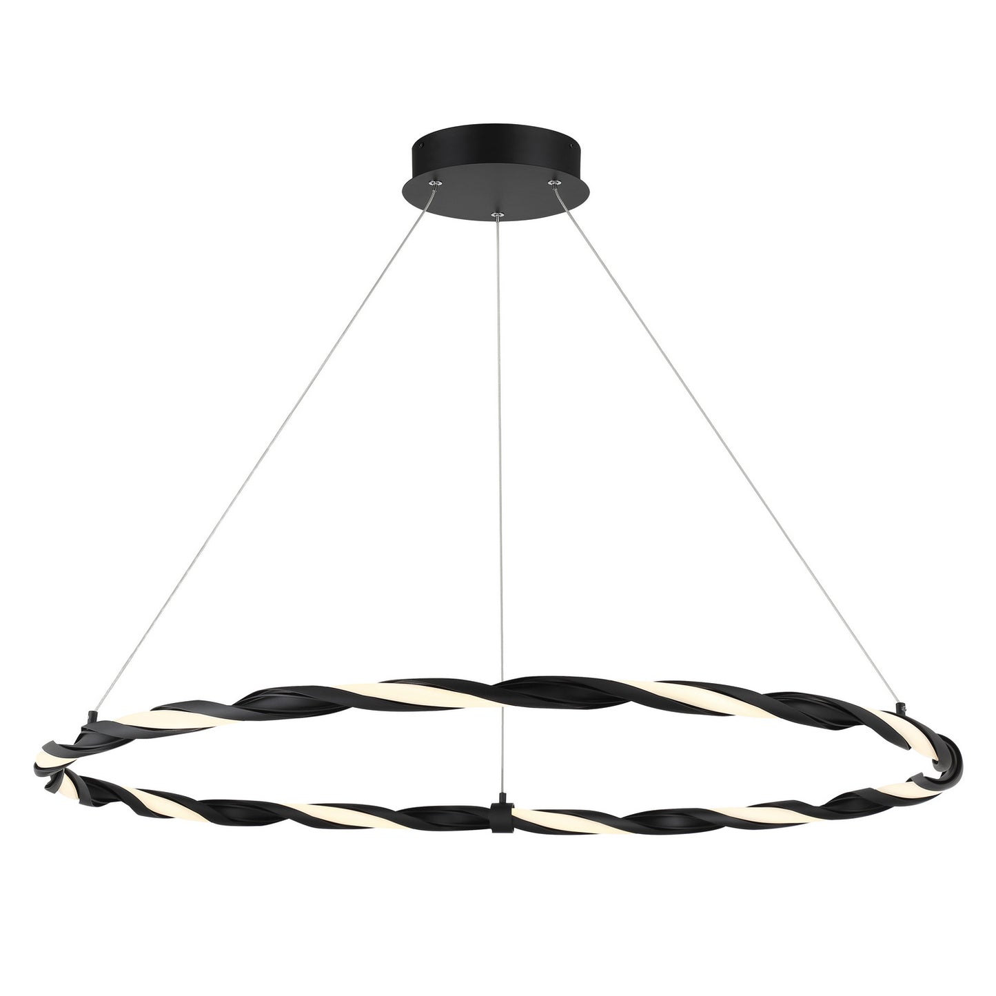 Convolution LED Island Pendant in Coal Black