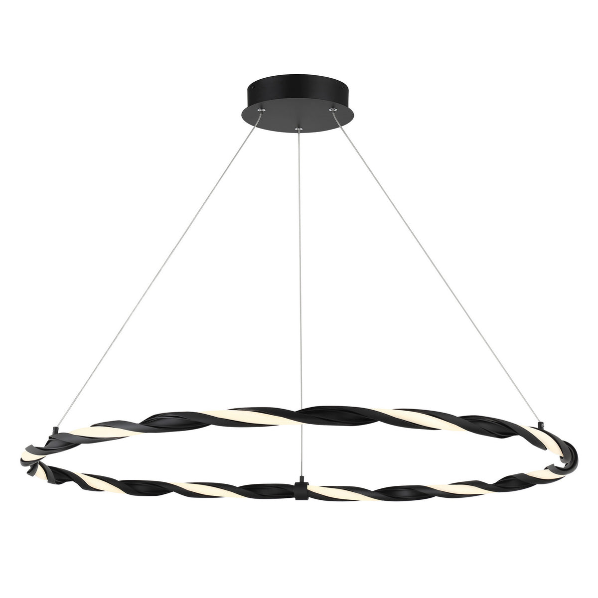 Convolution LED Island Pendant in Coal Black
