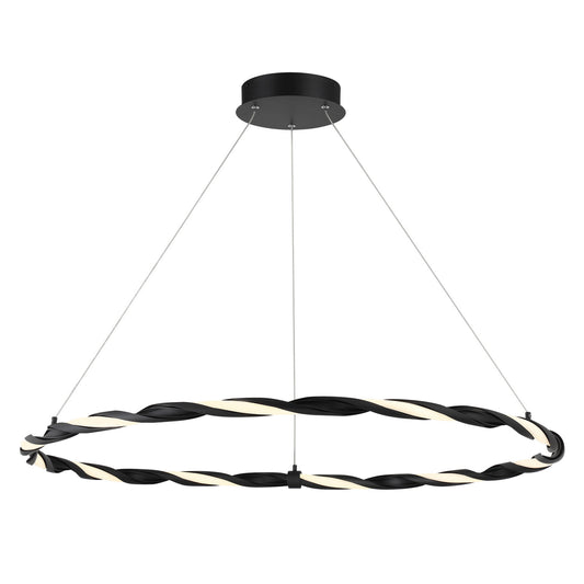 Convolution LED Island Pendant in Coal Black