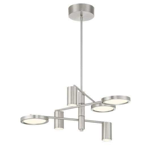 Swivel LED Chandelier in Brushed Nickel