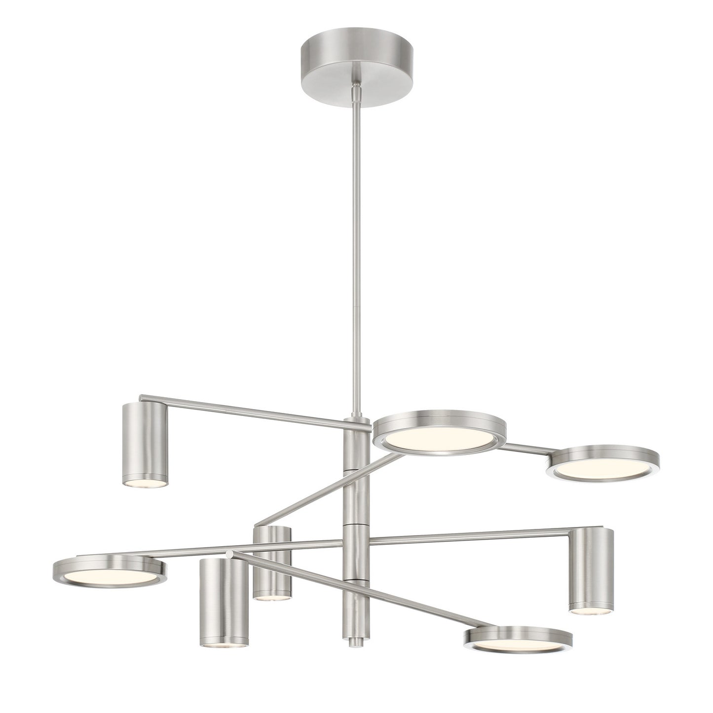 Swivel LED Chandelier in Brushed Nickel