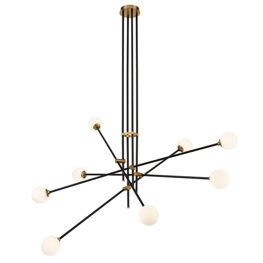 Cosmet Eight Light Chandelier in Coal Black