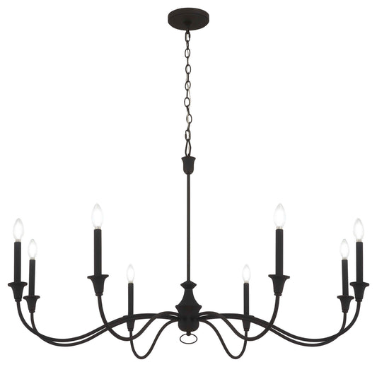 Halifax County Eight Light Chandelier in Textured Black