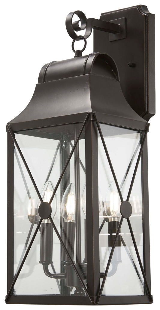 De Luz Four Light Outdoor Wall Mount in Oil Rubbed Bronze w/Gold Highlights