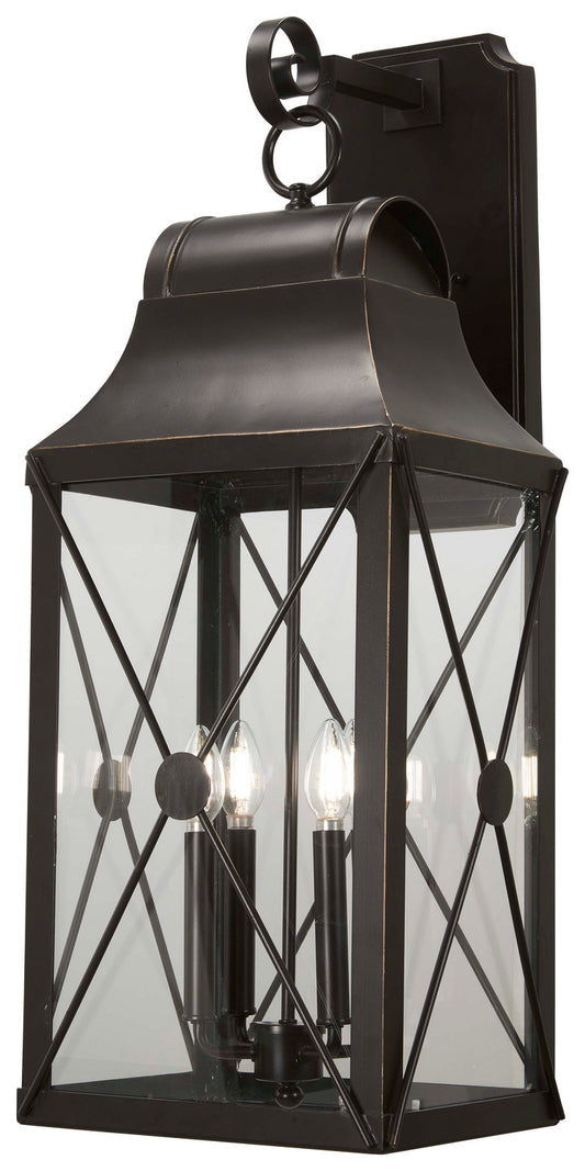 De Luz Four Light Outdoor Wall Mount in Oil Rubbed Bronze w/Gold Highlights