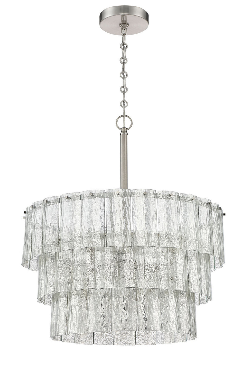 Museo Nine Light Pendant in Brushed Polished Nickel