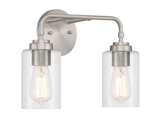 Stowe Two Light Vanity in Brushed Polished Nickel