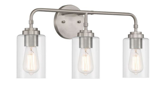 Stowe Three Light Vanity in Brushed Polished Nickel