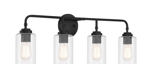 Stowe Four Light Vanity in Flat Black