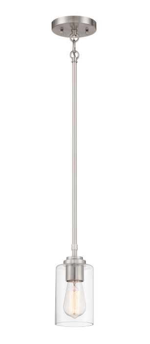 Stowe One Light Mini Pendant in Brushed Polished Nickel