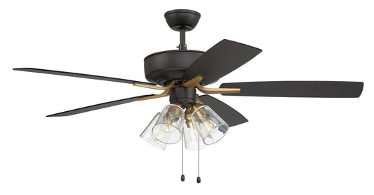 Pro Plus 104 52" Ceiling Fan in Flat Black/Satin Brass